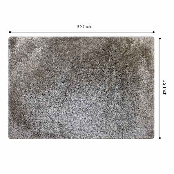 (C199) Eve Silver Shag Accent Rug, 3x5