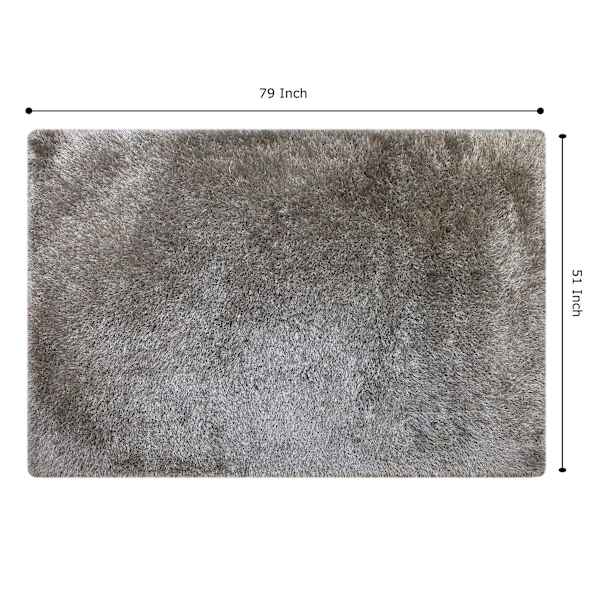 (C199) Eve Silver Shag Area Rug, 4x7