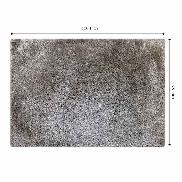 (C199) Eve Silver Shag Area Rug, 6x9