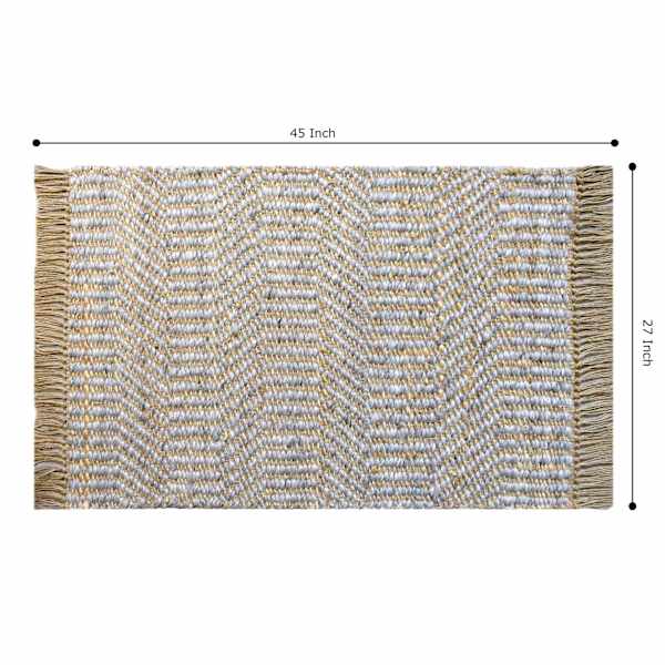 (B855) Found & Fable Element Natural Jute & Wool Woven Accent Rug, 2x4
