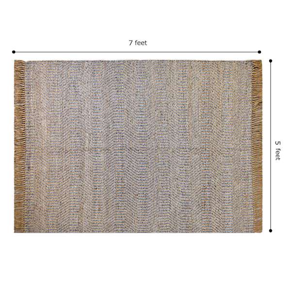 (B855) Found & Fable Element Natural Jute & Wool Woven Area Rug, 5x7