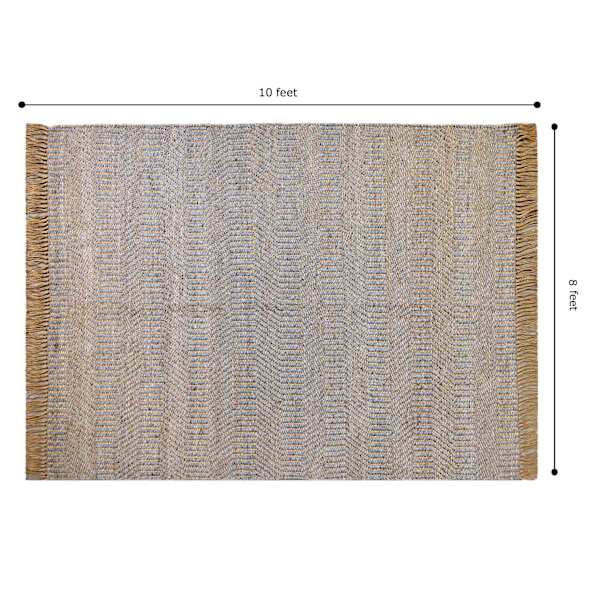 (B855) Found & Fable Element Natural Jute & Wool Woven Area Rug, 8x10