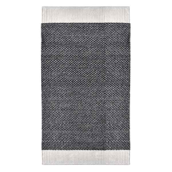 (A497) Crosby St. Grey Verve Knotted Woven Accent Rug, 2x4