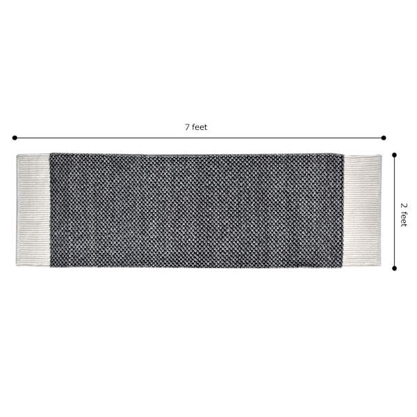 (A497) Crosby St. Grey Verve Knotted Woven Runner, 2x7
