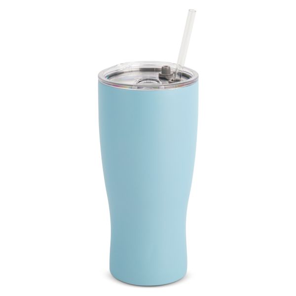 Blue Tumbler with Straw, 30oz