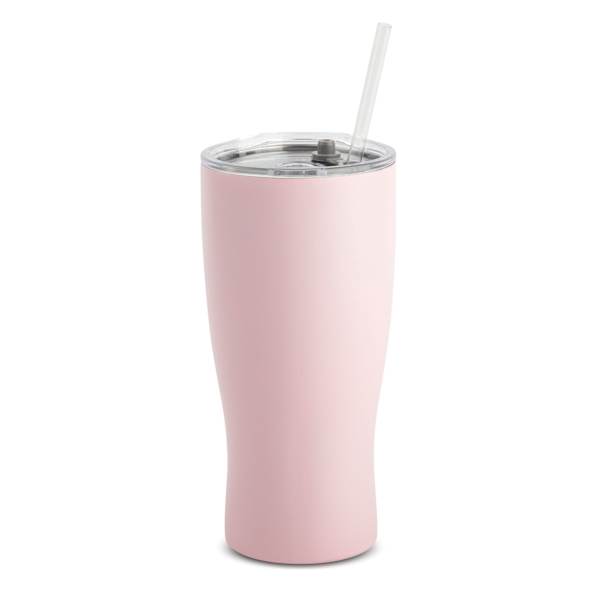 Pink Tumbler with Straw, 30oz