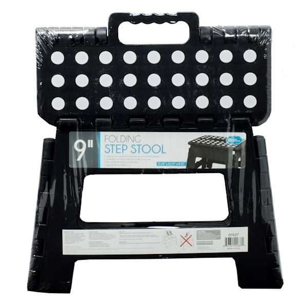 Black Foldable Step Stool, 9"