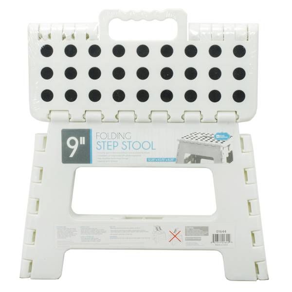 White Foldable Step Stool, 9"