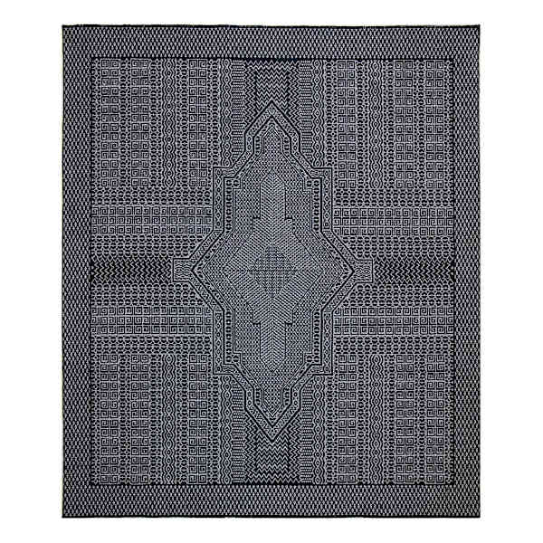 (B840) Found & Fable Bodrum Grey Tribal Medallion Area Rug, 5x7