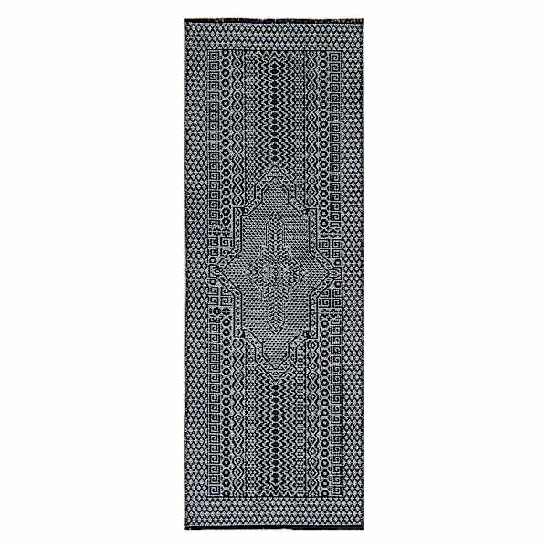 (B840) Found & Fable Bodrum Grey Tribal Medallion Runner, 2x6