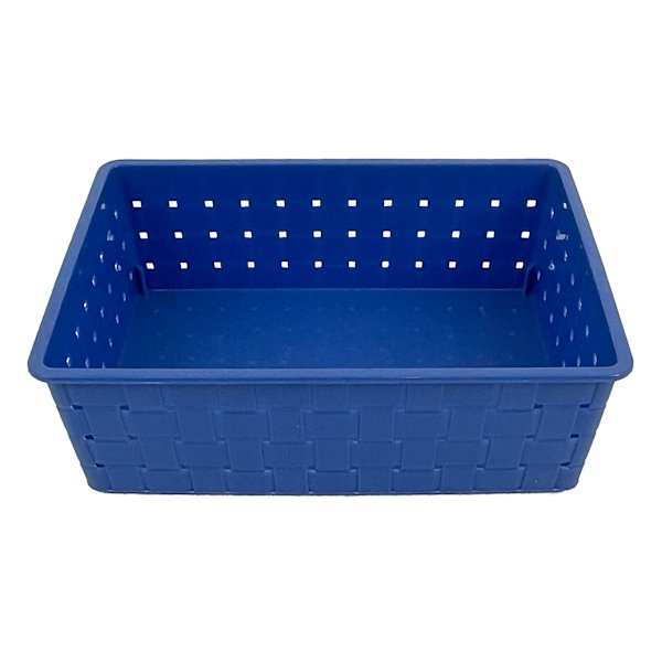 Kids Blue Strap Weave Storage Storage Basket, 7.8x5.6