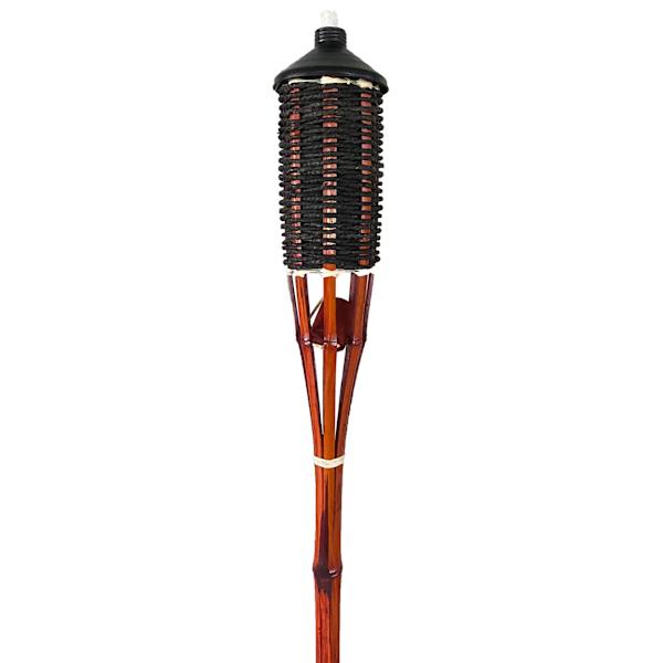 Woven Mahogany Rope Garden Torch, 60"