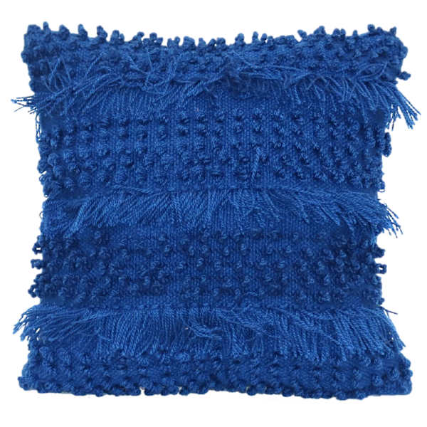 Blue Knotted Rug Outdoor Throw Pillow, 18"