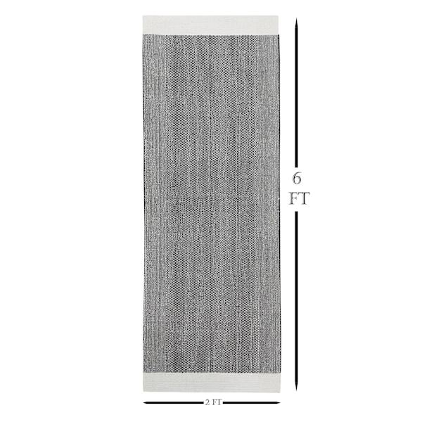 (B854) Found & Fable Agra Black & White Woven Runner, 2x6
