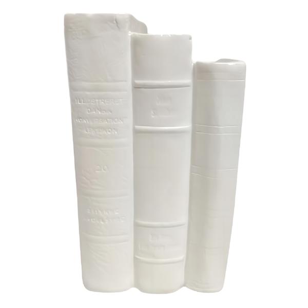 Providence White Bookstack Table Decor, 8"