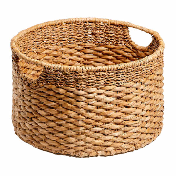 Joan Water Hyacinth Round Under Bed Storage Basket, Medium