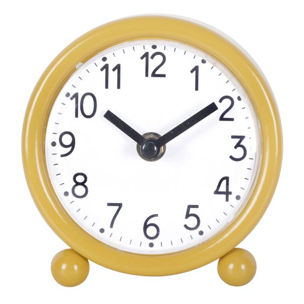 Tiny Dreamers Yellow Round Metal Clock, 5"