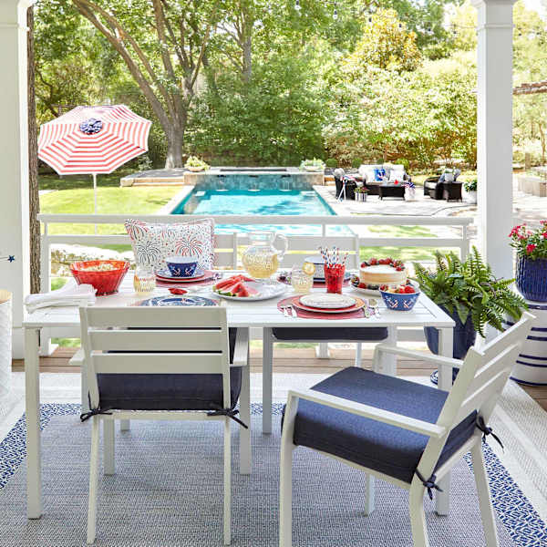 at Home Wheaton Midnight Blue Premium Outdoor Square Seat Cushion