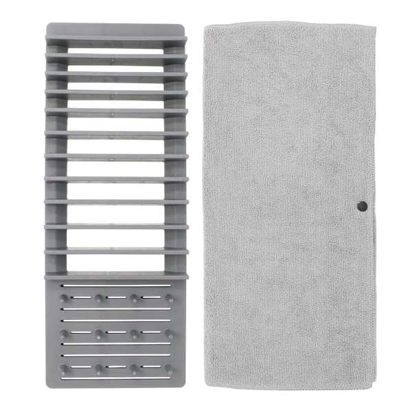 Grey Dish Drying Mat with Rack