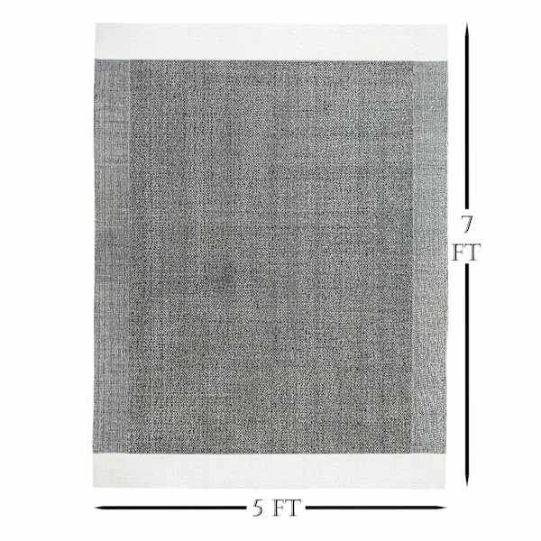 (B854) Found & Fable Agra Black & White Woven Area Rug, 5x7