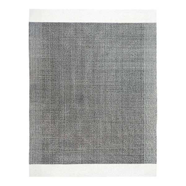 (B854) Found & Fable Agra Black & White Woven Area Rug, 7x9
