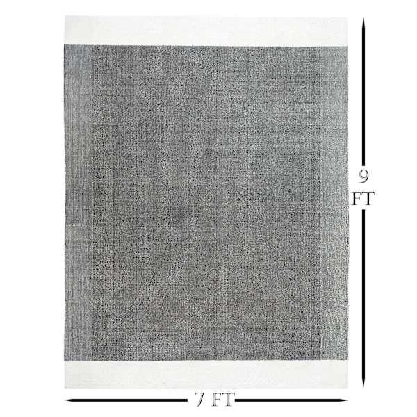 (B854) Found & Fable Agra Black & White Woven Area Rug, 7x9