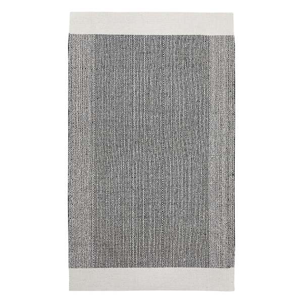 (B854) Found & Fable Agra Black & White Woven Accent Rug, 3x5