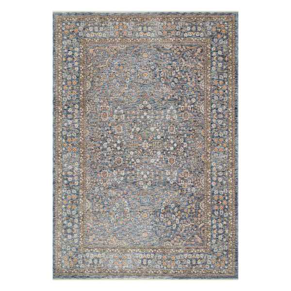(A495) Honeybloom Ballard Blue Floral Medallion Area Rug, 5x7