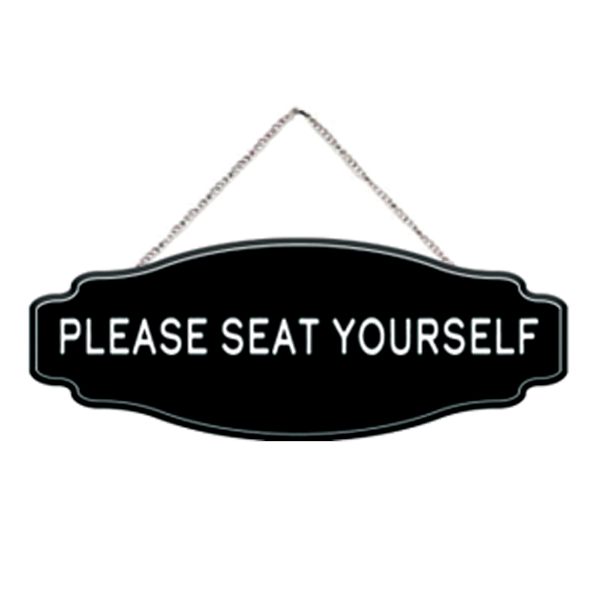 Please Seat Yourself Hanging Wall Sign, 6x16