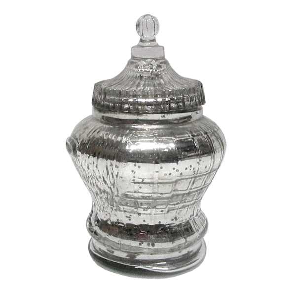 Found & Fable Silvery Mercury Glass Jar, 7.5"