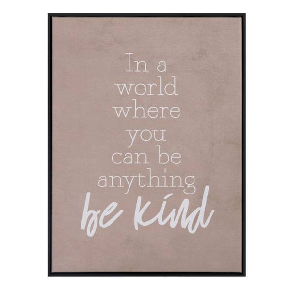Found & Fable Framed Be Kind Canvas Wall Sign, 12x16