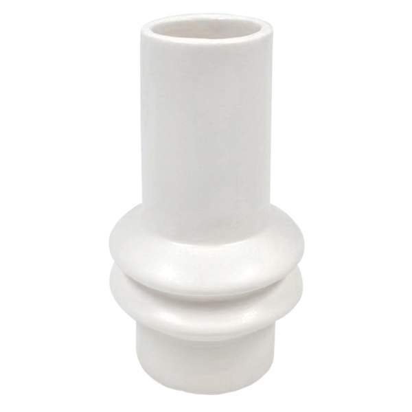 White Ceramic Vase, 5"