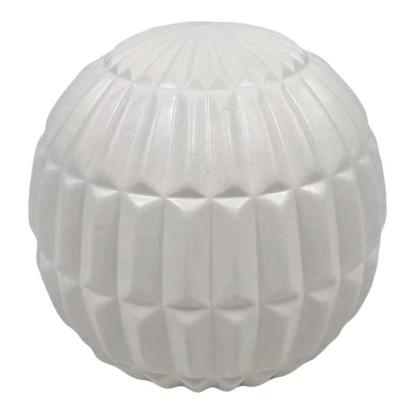 Crosby St. Addison White Modern Abstract Ceramic Sphere, 4"