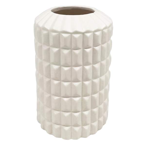 Crosby St. Addison White Modern Abstract Ceramic Vase, 5"