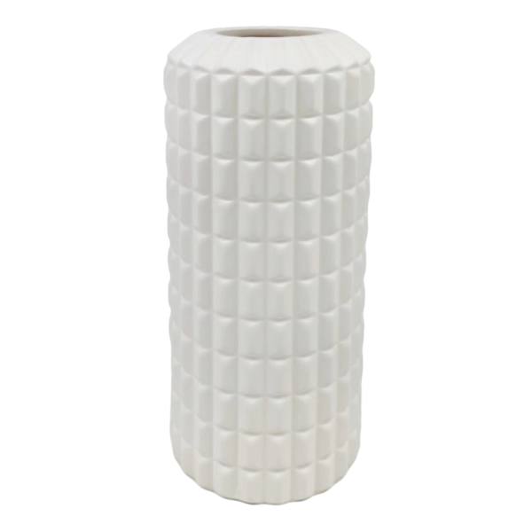 Crosby St. Addison White Modern Abstract Ceramic Vase, 9"
