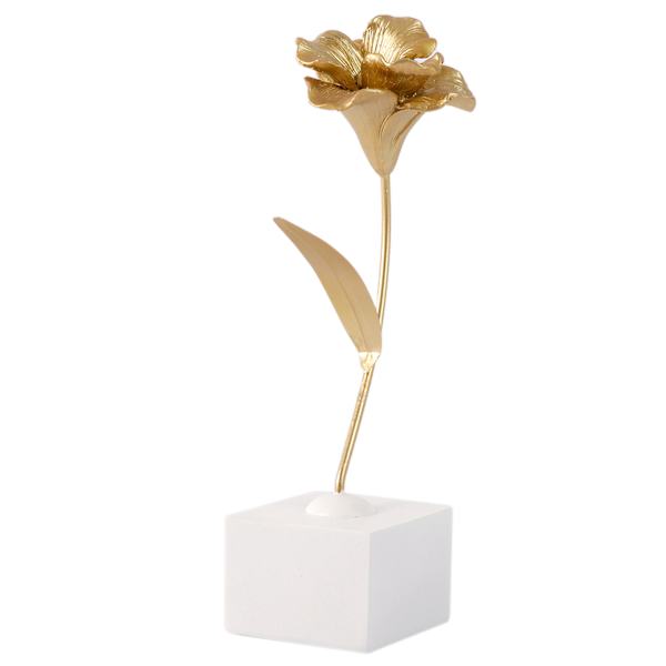 Providence Gold & White Floral Figurine, 11"