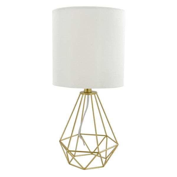 Brass Wire Lamp with Shade, 17.5"