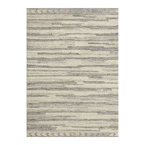(A500) Found & Fable Fallows Ivory & Grey High Low Tufted Area Rug, 5x7