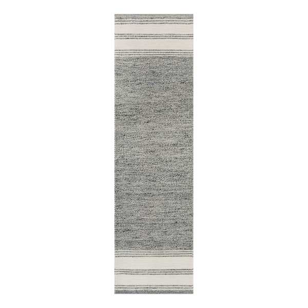 (A499) Ty Pennington Thornton Grey Woven Runner, 2x7
