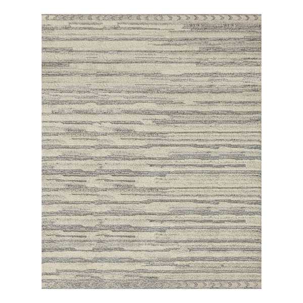 (A500) Found & Fable Fallows Ivory & Grey High Low Tufted Area Rug, 8x10