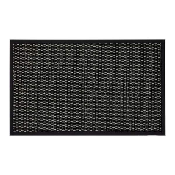 Tonal Dark Grey Puff-Back Washable Kitchen Mat, 21x34