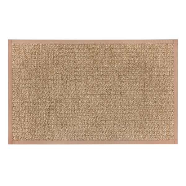 Solid Natural Textured Puff-Back Washable Kitchen Mat, 21x34