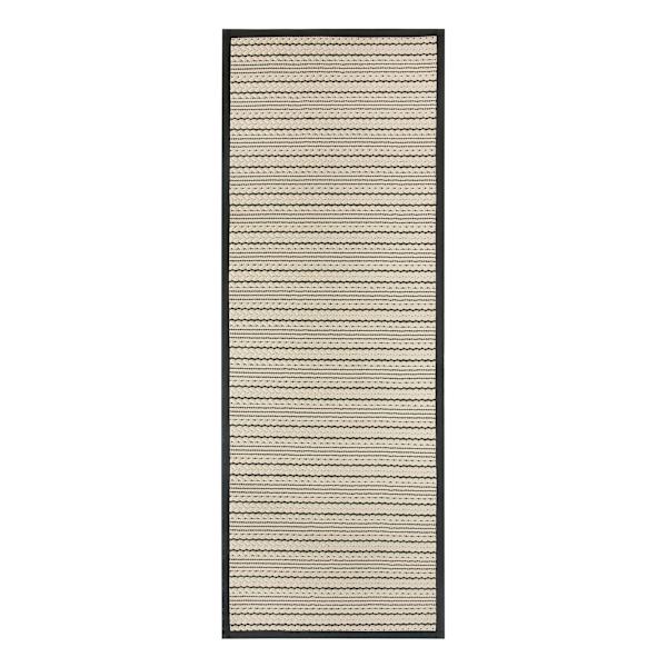 Natural & Black Puffback High-Low Washable Kitchen Runner, 2x5