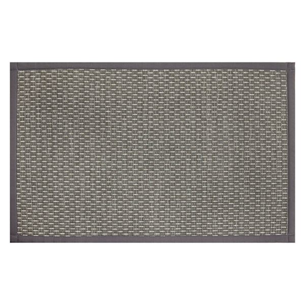 Tonal Light Grey Puff-Back Washable Kitchen Runner, 2x5
