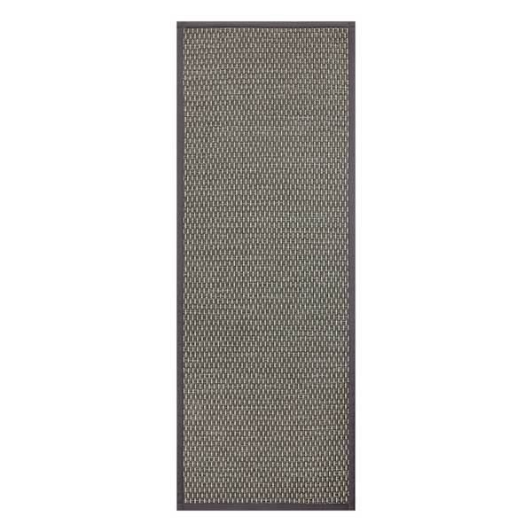 Tonal Light Grey Puff-Back Washable Kitchen Mat, 21x34