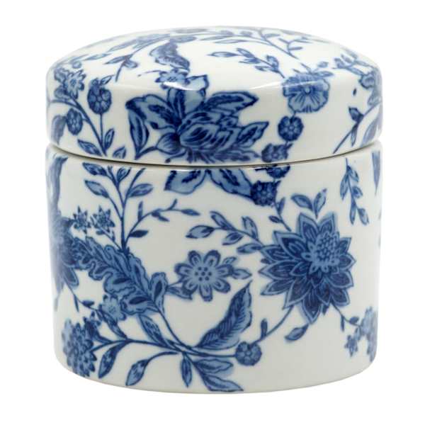 Providence Blue & White Floral Porcelain Box, 5"