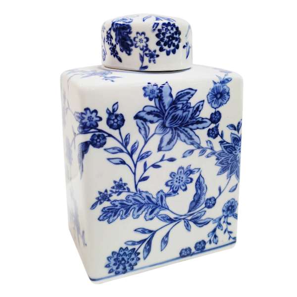 Providence White & Blue Floral Porcelain Jar, 5x7