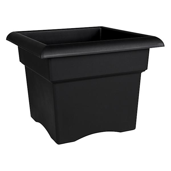 Veranda Square Black Deck Box Outdoor Planter, Large