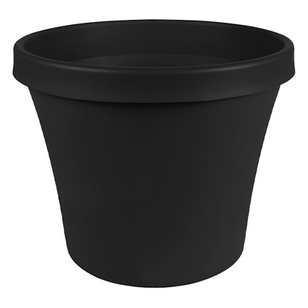 Black Terra Living Outdoor Planter with Pre-Drilled Hole, Medium