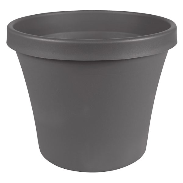 Charcoal Grey Terra Living Outdoor Planter with Pre-Drilled Hole, Large
